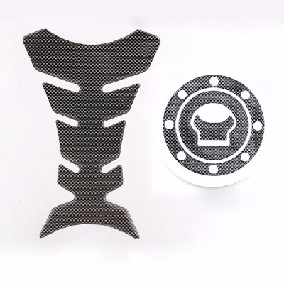 

New Carbon-Look 2PCS Fuel Gas Cap Cover Pad Sticker For SUZUKI GSXR 600 750 1300 SV 1000 GSFT 1200 Bandit