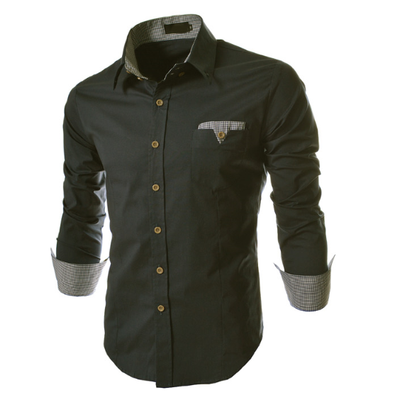 

Zogaa New Korean Men's Shirt Grid