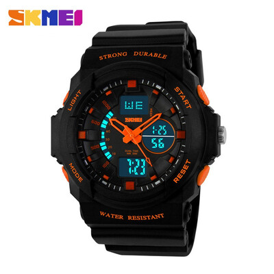 

SKMEI Brand For Men Sports Vintage Watch LED Jelly Military Uniform Mens Watches Wrist Watch 50m Waterproof Student Watch
