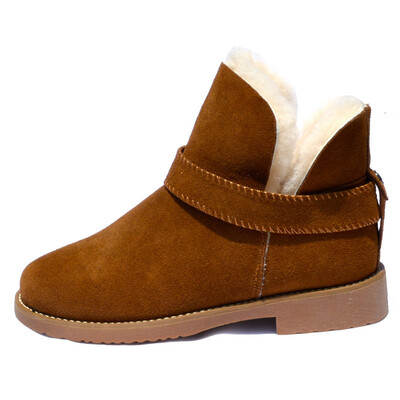 

Suede winter ankle boots women sheep fur inside women snow boots