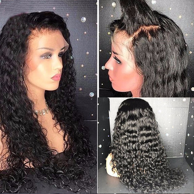 

9A Deep Curly Lace Front Human Hair Wigs Unprocessed Brazilian Virgin Hair Wigs with Baby Hair Pre Plucked 130 Density for Women