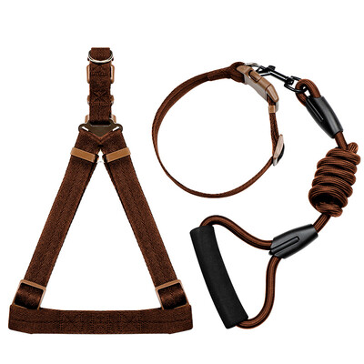 

England impression dog chain dog leash dog leash dog leash p chain dog collar Teddy poodle small medium&large dog dog collar collar strap set coffee -medium