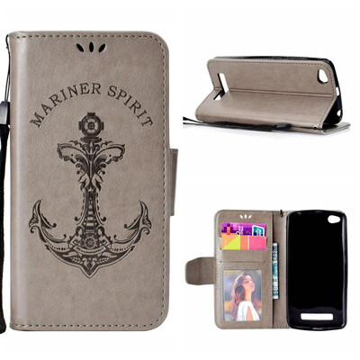 

MOONCASE millet red rice 4A embossed mermaid anchor holster - gray