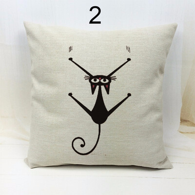 

Universal Fashion Popular Vintage Black Cat Square Pillowcase Cotton Linen Throw Pillow Case Sofa Cushion Cover Home Car Decor
