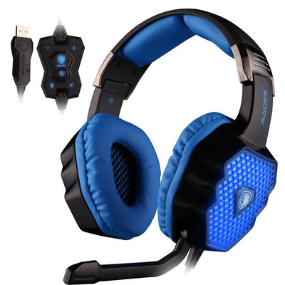 

SADES A70 2017 new 71 Virtual Surround Sound USB Gaming Headset with Microphone Control Breathing LED Lights lamp for PC gamer