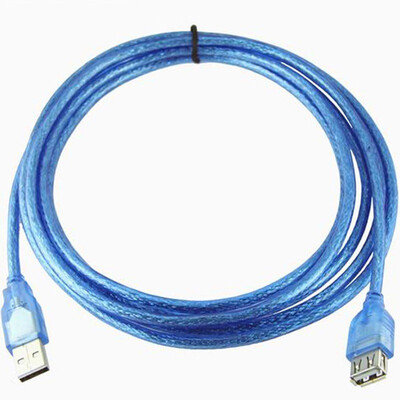 

SAMZHE BL-915 USB2.0 высокоскоростная передача данных удлинительная линия от мужчины к женскому AM / AF кабель для передачи данных U дисковая мышь клавиатура удлинительная линия прозрачная синяя 1,5 метра