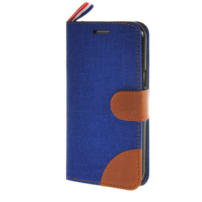

MOONCASE Denim Style Flip Wallet Card Pouch Bracket Back чехол для Cover Samsung Galaxy J1 синий