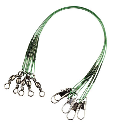 

72pcs лески разъем Роллинг Поворотный нержавеющей стали Spinner провода Зеленый