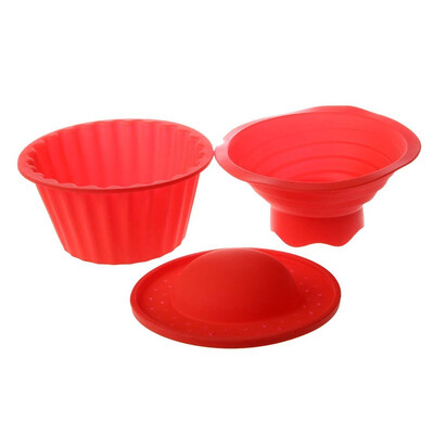 

UpperX 3pcs silicone Big Top Birthday Cake Cup Cake Mould Bake Cooking Maker Silicone Cupcake Cup Cake Bake Baking Mould Maker