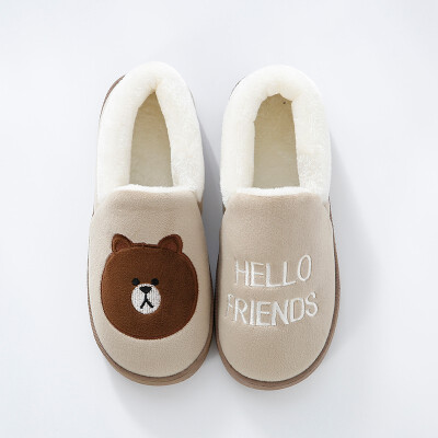 

Men Winter Warm Home Slippers Cartoon Lucky cat Non-slip Home Shoes Men Indoor Floor Bedroom Lovers Couple Plush House Shoes