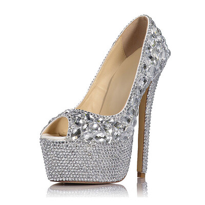 

Color drills Lace circumference Pointed-toe Shallow mouth Platform Womens super heel shoes