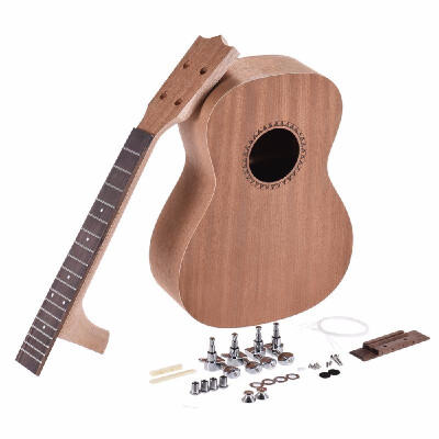 

26in Tenor Ukelele Ukulele Hawaii Guitar DIY Kit Sapele Wood Body Rosewood Fingerboard with Pegs String Bridge Nut