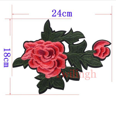 

1 Piece Patches Red Flower Embroidered Patch 3D Applique DIY Sewing Repair Accessories Fabric Stickers Wedding Clothing Patches