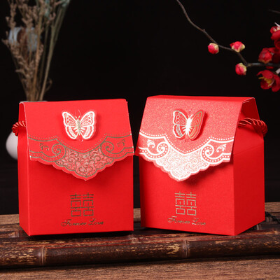 

Extreme space JDKJ wedding portable candy box carton candy box wedding wedding supplies wedding candy bag portable butterfly box 50