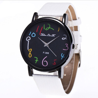 

Funny Digital Watches Women Mens PU Leather Band Analog Quartz Watch Ladies Casual Large Dial Wrist Watches