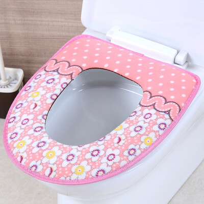 

Bingyou plush small flower sticky buckle toilet seat U-shaped toilet seat pad soft&comfortable toilet seat cushion