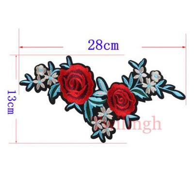 

1 Pcs Big 3D Patches Sew-on Flower Patch Embroidery Sequin Motif Red Rose Applique Garment Women DIY Clothes Sticker Wedding