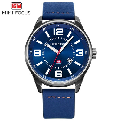 

MINI FOCUS Fashion Leather Strap Business Men Quartz Watch MF0051G