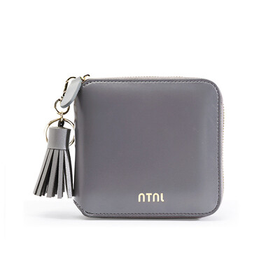 

NTNL simple short style zero purse leather ladies fashionable hand bag women zipper fringed