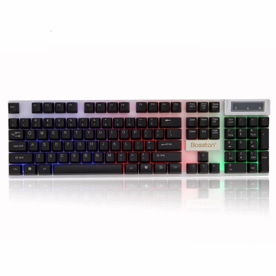 

Bosston USB Wired Gaming Keyboard 104 English Keys Led Backlit Keycaps for PC Laptop K310 Keyboards with 2 Colors