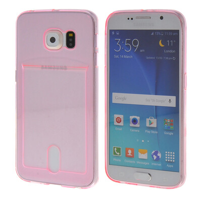 

MOONCASE чехол для Samsung Galaxy S6 Flexible Soft Gel TPU Silicone Skin Slim Durable With Card Slot Cover Pink