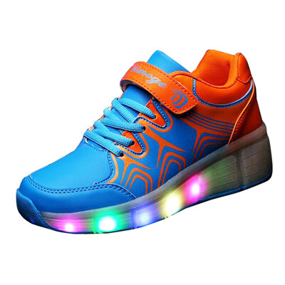 

Womens Girl Fashion LED Light Athletic Wheels Shoe Colored Sneaker Roller Skates