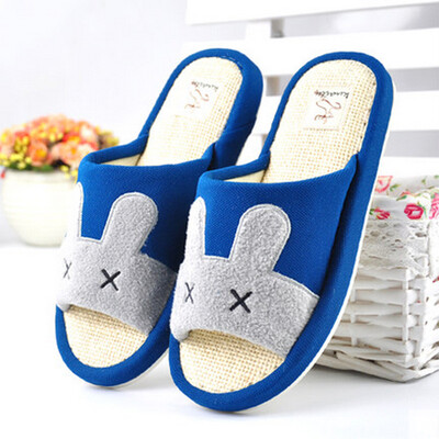 

Love home couple linen slippers home indoor floor dragged blue 260 yards LJ89029