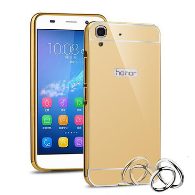 

MOONCASE Plating Metal Frame Edge Mirror Back Protective Shell 2 in 1 Thin Case Cover for Huawei Honor 4A / SCL-AL00 5.0