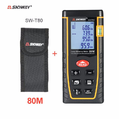 

Romacci 100m Mini Handheld LCD Digital Laser Distance Meter Range Finder Distance Area Volume Measurement 30 Groups Data Storage