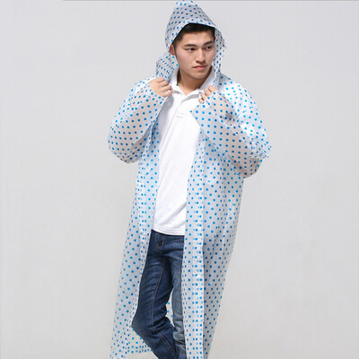 

Mingjia mefine Mingjia raincoat EVA non-disposable raincoat adult outdoor travel equipment rain gear men&women models code blue wave point