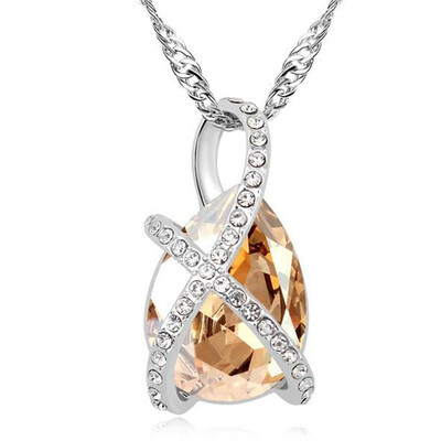 

WaterDrop Shaped Pendant Necklace Made With Crystal from Austrian Elements Maxi Crystal Collier For Women Mothers Day Gift 11355