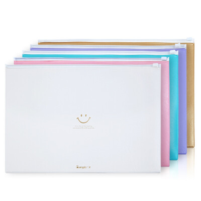 

GuangBo Cortex 2 layers A4 zipper file bag / bag color random / love smile A9031