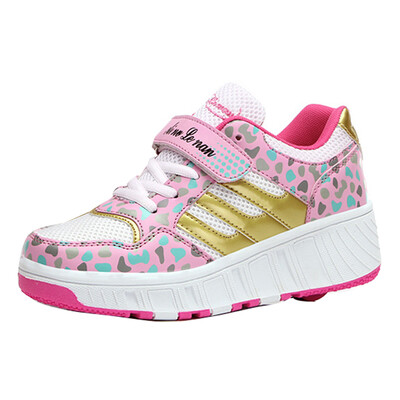 

Women Girl Cool Skate Sneakers Retractable Single Wheel Roller Shoes