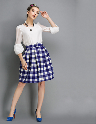 

Lovaru ™ 2014 new winter fashion Plaid big waist skirts tutu skirt high quality fashion women skirt