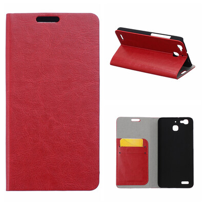 

MOONCASE Crystal Texture Holster PU Leather Flip Card Slot Bracket Back Case Cover for Huawei Enjoy 5S