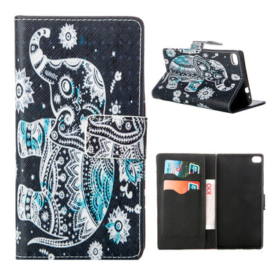 

MOONCASE ЧЕХОЛ ДЛЯ Huawei Ascend P8 Flip PU Leather Fold Wallet Card Slot Kickstand Back [Pattern series] /a15