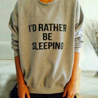 

2016 women winter clothing sport hoodies exo tracksuit ID rather be sleeping letters printing pullover sweatshirt