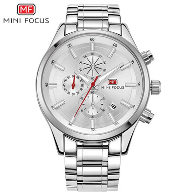 

MINI FOCUS Fashion Stainless Steel Strap Sport Men Quartz Watch MF0081G