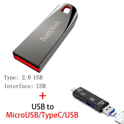 

100 Original Sandisk CZ71 USB 20 Flash Drive 64GB 32GB 16GB 8GB mini pen drives 32g Support Official Verify Pendrive for Phone