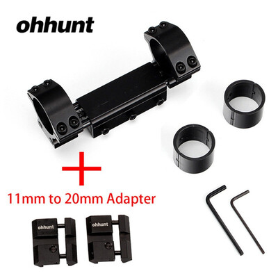 

ohhunt 254mm 30mm Hunting Airgun Rifle Scope Rings Zero Recoil Mount High Profile Fits Picatinny Weaver Rail with Stop Pin