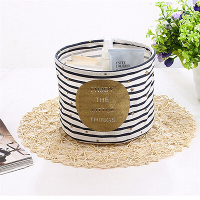 

Cotton Linen Storage Basket Sundries Storage Organizer Desktop Storage Basket