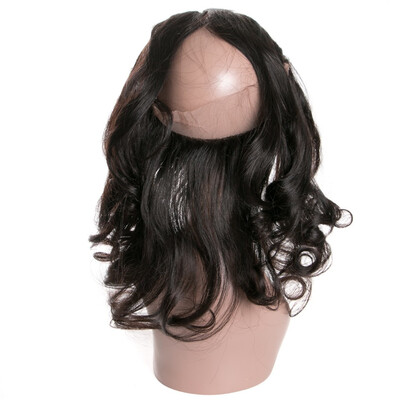 

360 Lace Frontal Closure Malaysian Loose Wave Virgin Human Hair Closures Wavy Curly Pre Plucked With Baby Hair Adjustable Strap