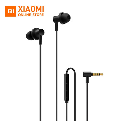 

Original Xiaomi Hybrid Earphones Dual Drivers Wire Control In Ear L-Shape Plug Headsets With Microphone for Android IOS