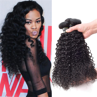

7A Jerry Curly Malaysian Virgin Hair 3 Bundles Kinky Curly Hair Peerless Crochet Hair Double Weft Tangle Free