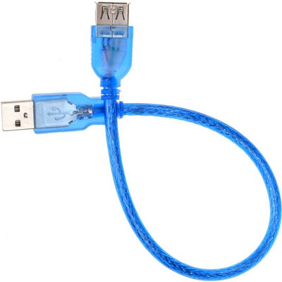

(SAMZHE) BL-903 USB2.0 высокоскоростная передача данных удлинительная линия от мужчины к женскому AM / AF кабель для передачи данных U диск мыши клавиатура удлинительная линия прозрачный синий 0,3 метра