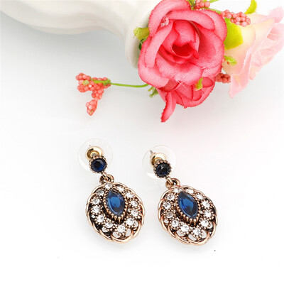 

Vintage Boho Jewelry Small Resin Dangle Earrings Antique Gold Color Bohemia Ethnic Party Wedding Bijoux Turkish Retor Gift 2018