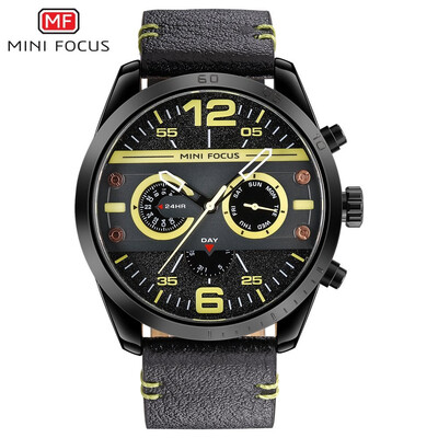 

MINI FOCUS Fashion Leather Strap Sport Men Quartz Watch MF0068G