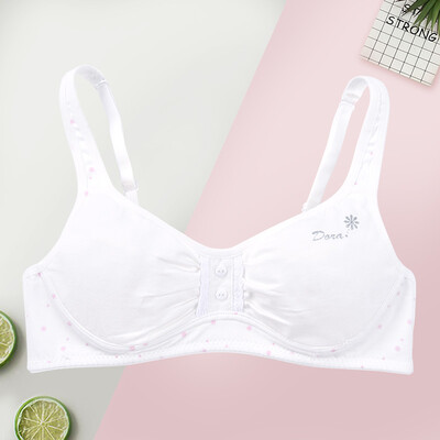 

Girl bra student underwear development period cotton buckle paragraph no steel ring junior high school student bra DRBR135-pink 80B