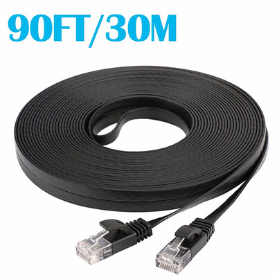 

100FT Cat 6 Ethernet Cable White 25 Flat Internet Network Cable - Cat6 Ethernet Patch Cable Short - Cat6 Computer Cable With Snagl