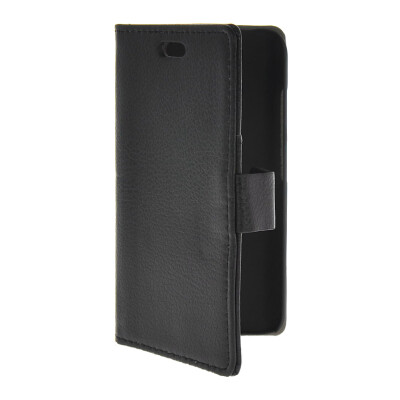 

MOONCASE Slim Leather Side Flip Wallet Card Holder Pouch with Kickstand Shell Back Case Cover for HTC Desire 210 Black